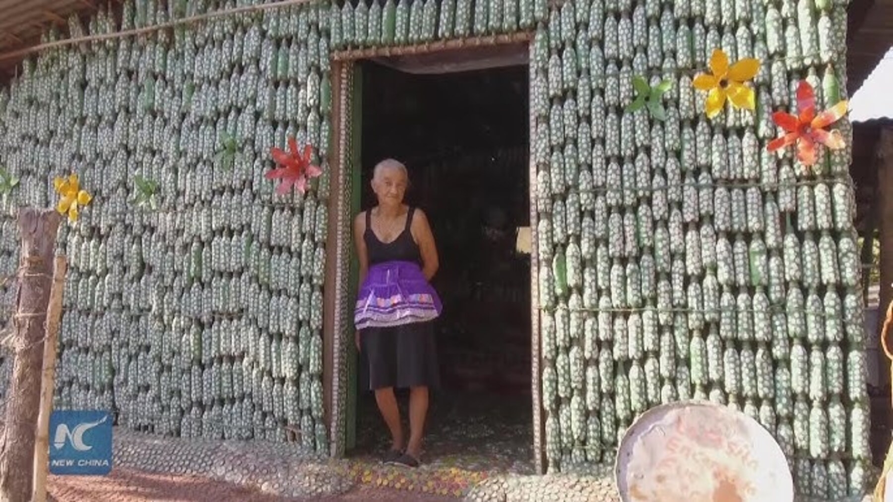 No cement, no bricks - after losing everything in an earthquake, a woman in El Salvador built her own house out of recycled bottles and now it&#039;s a local landmark