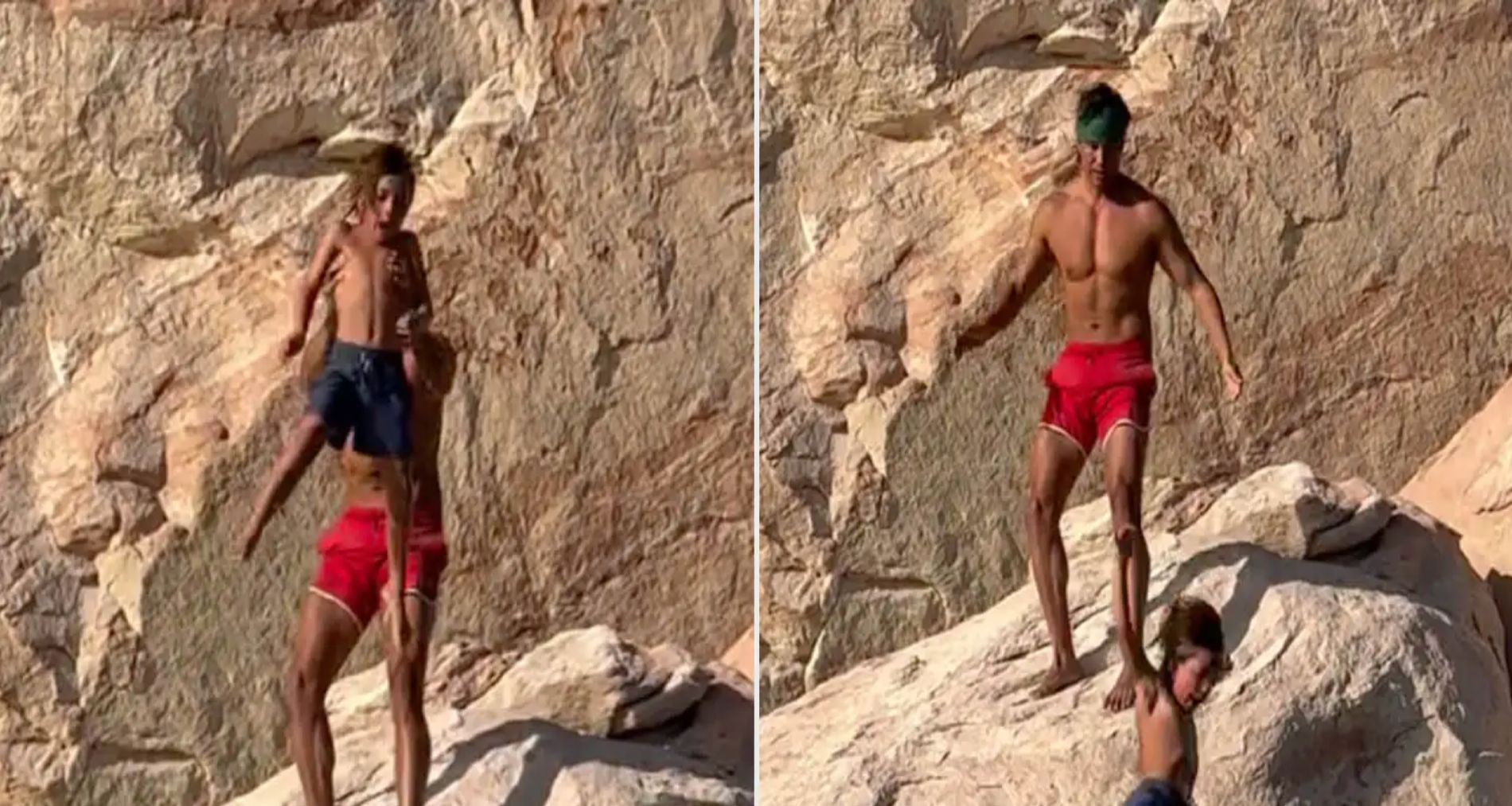 Confirmed - The Bucket List Family influencer throws his 7-year-old son off a cliff to teach him a lesson in bravery and generates controversy on networks
